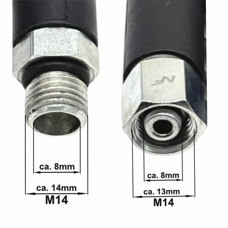 Hochdruckschlauch Verbindungsschlauch M14 IG AG DN6 220 bar 1SN 400 bar 2SN 155°