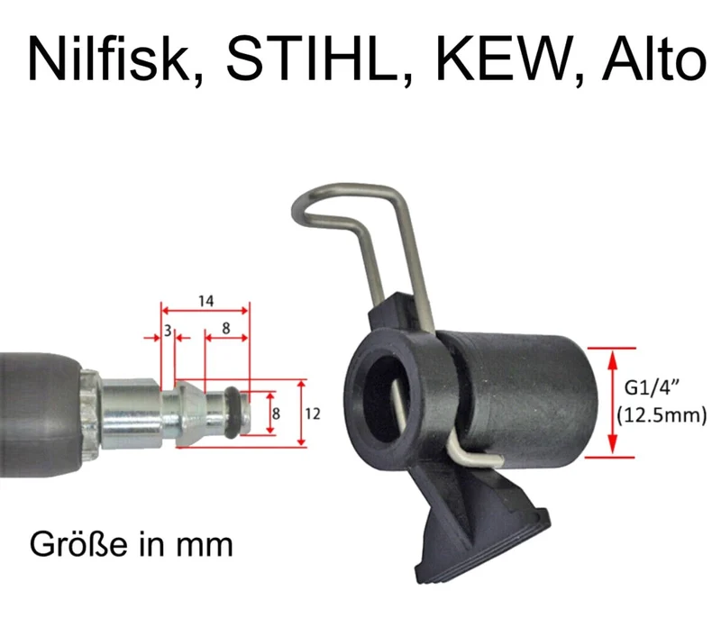 Schlauchverbinder Adapter für Kärcher Nifisk Parkside B&D Bosch auf M22x1,5 IG