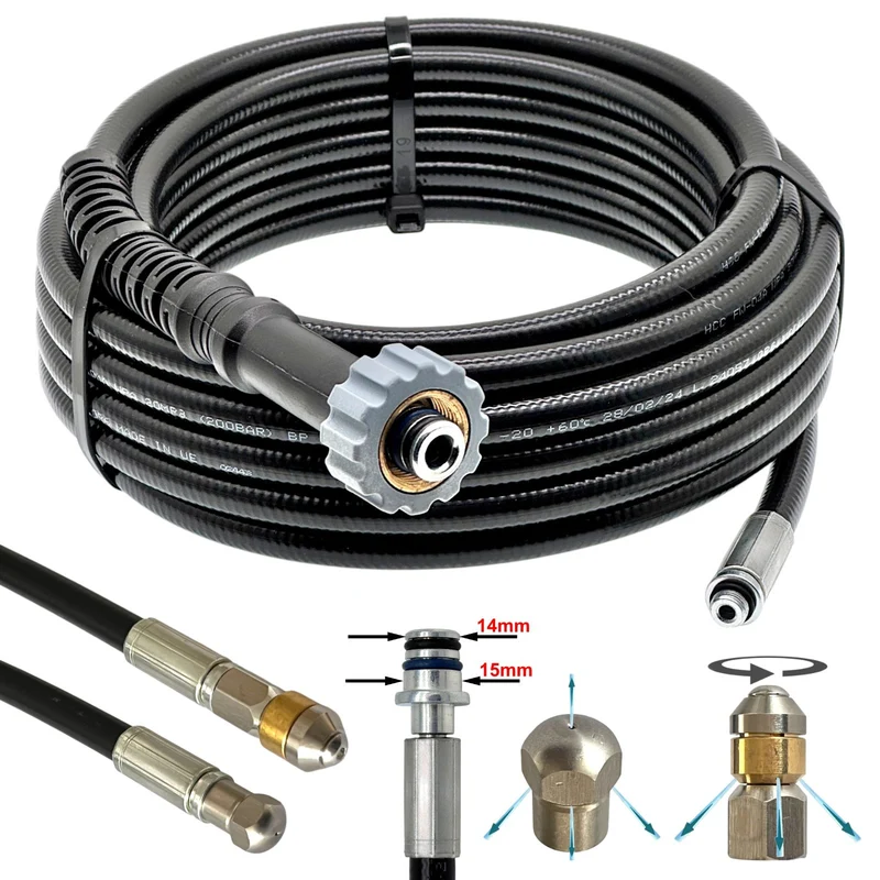 Rohrreinigungsschlauch für Hochdruckreiniger universal mit M21 IG 14mm/15mm Dorn