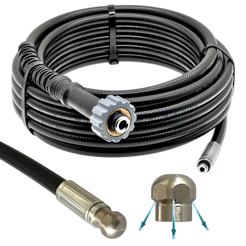 Rohrreinigungsschlauch für Hochdruckreiniger universal mit M21 IG 14mm/15mm Dorn