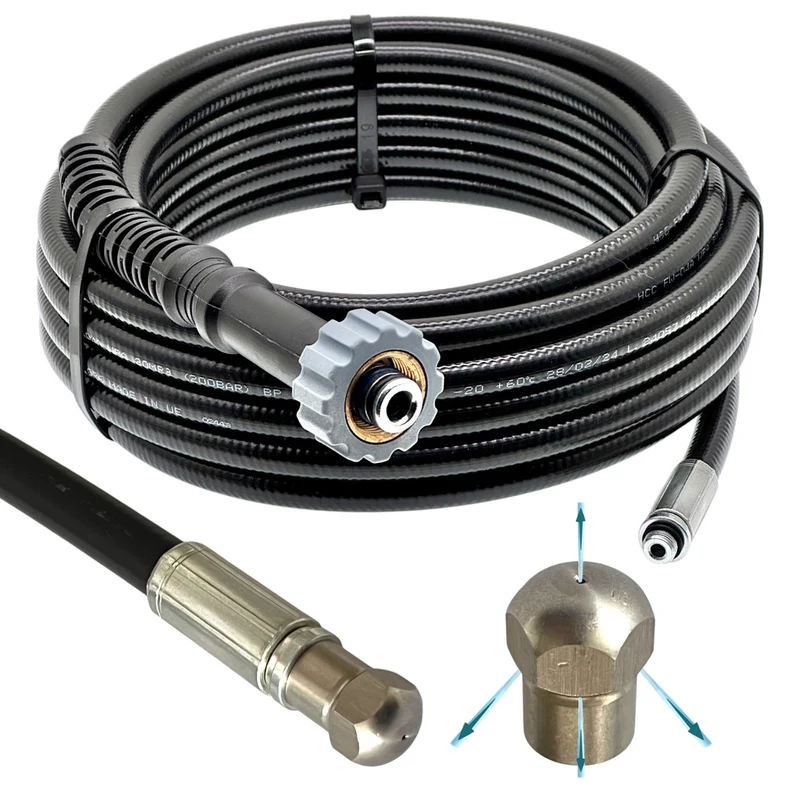 Rohrreinigungsschlauch für Hochdruckreiniger universal mit M21 IG 14mm/15mm Dorn
