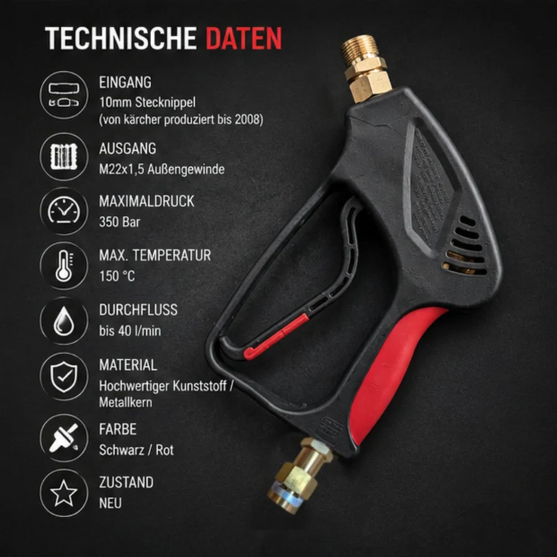 M&M Smartek Hochdruckpistole 10mm Kärcher Stecknippel M22 AG/IG bis 2008
