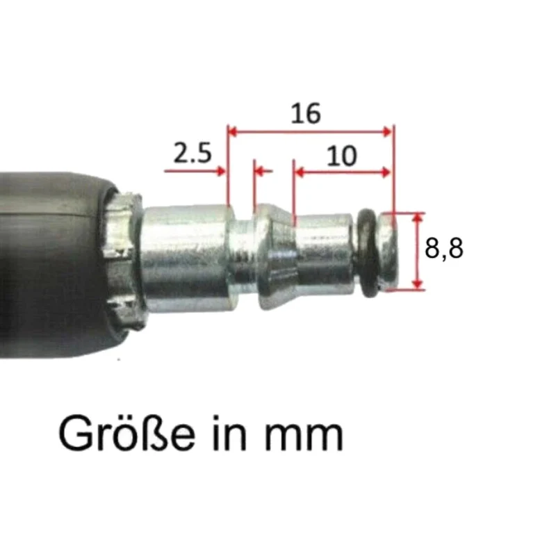 Rohrreinigungsschlauch Quick Connect für Black+Decker 3 100m + 2 Düsen Edelstahl