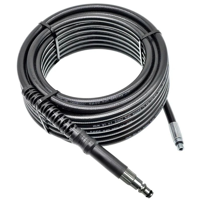 Rohrreinigungsschlauch Quick Connect für Black+Decker 3 100m + 2 Düsen Edelstahl