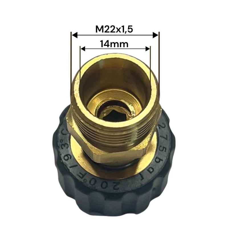 Adapter M22 x1,5 IG auf M22 x1,5 AG Nippel für Hochdruckreiniger Lanze Schlauch