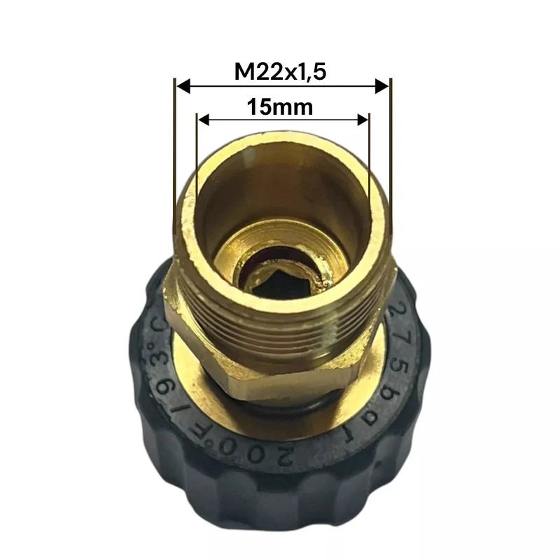 Adapter Hochdruckreiniger M22x1,5 IG x M22x1,5 AG 15mm für Kärcher Schlauch uvm.