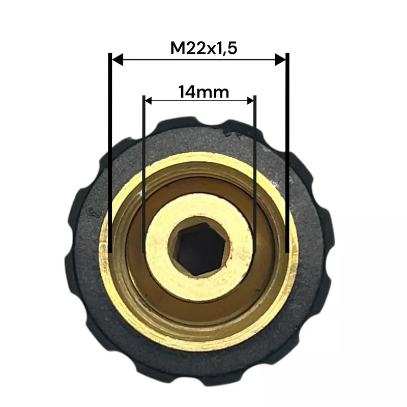 Adapter Hochdruckreiniger M22x1,5 IG x M22x1,5 AG 15mm für Kärcher Schlauch uvm.