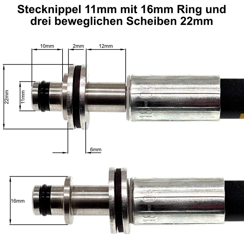 Hochdruckschlauch für Kärcher HD HDS TR22 IG auf 11mm AVS Stecknippel 220 Bar