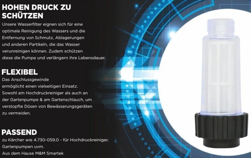 HD Schnellkupplung Quick Connect & Wasserfilter & Einsatz 3/4" für Kärcher K2 K7