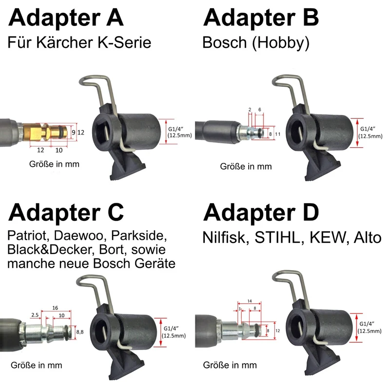 Schlauchverbinder Adapter von Kärcher Nifisk Parkside Lavor zu Black & Decker