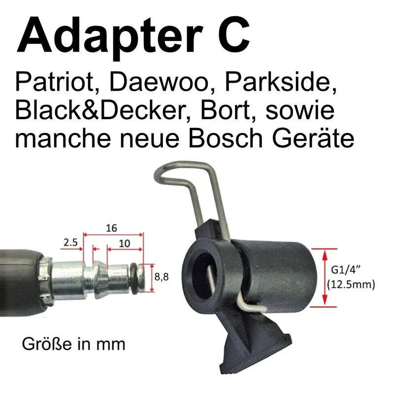 Schlauchverbinder Adapter von Kärcher Nifisk Parkside Lavor zu Black & Decker