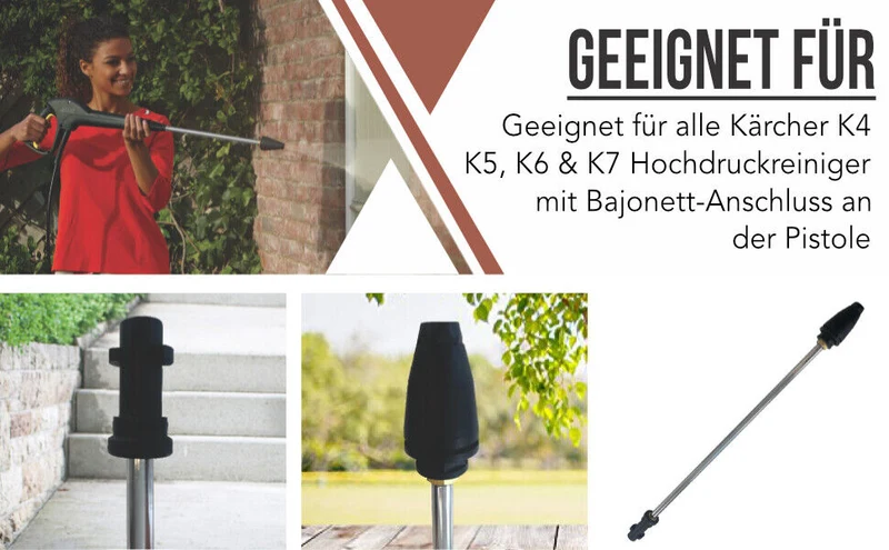 Rotordüse Dreckfräse für Hochdruckreiniger Kärcher K K2 bis K7 Bajonett Anschlus