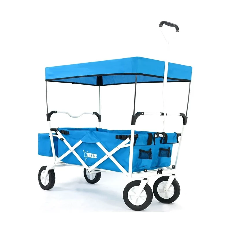 B-WARE FUXTEC Bollerwagen TÜRKIS mit Sonnendach JW-76AT