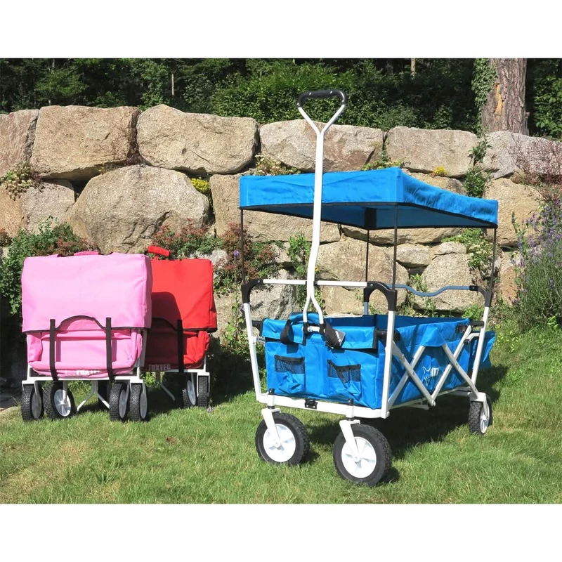 B-WARE FUXTEC Bollerwagen TÜRKIS mit Sonnendach JW-76AT