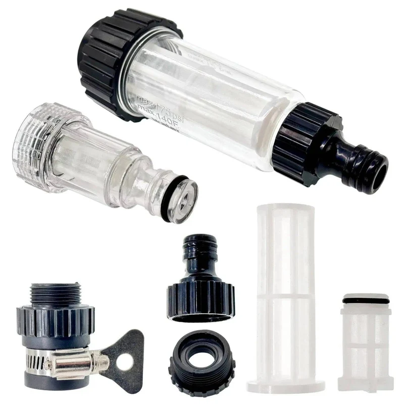 2x Wasserfilter Set 3/4 Zoll Gartenschlauch Wasserhahn Vorfilter Schnelladapter