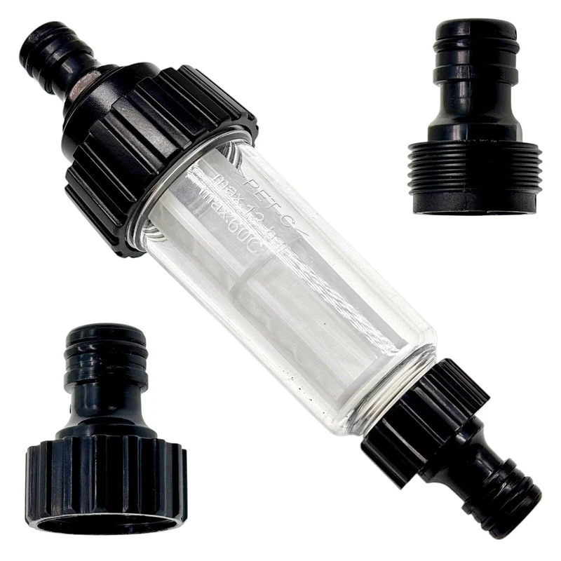 Wasserfilter Set 16mm Schnelladapter Gartenschlauch 3/4" Wasserhahn Vorfilter
