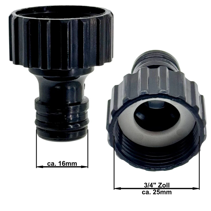Wasserfilter Set 16mm Schnelladapter Gartenschlauch 3/4" Wasserhahn Vorfilter