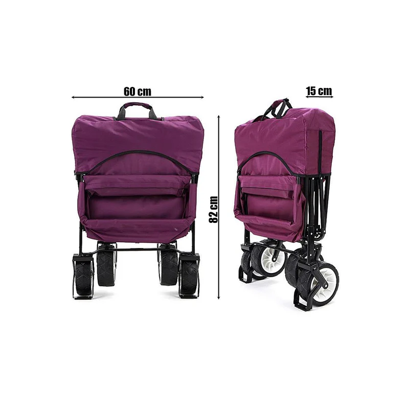 B-WARE FUXTEC Bollerwagen BRAUN mit Sonnendach JW-76CBR