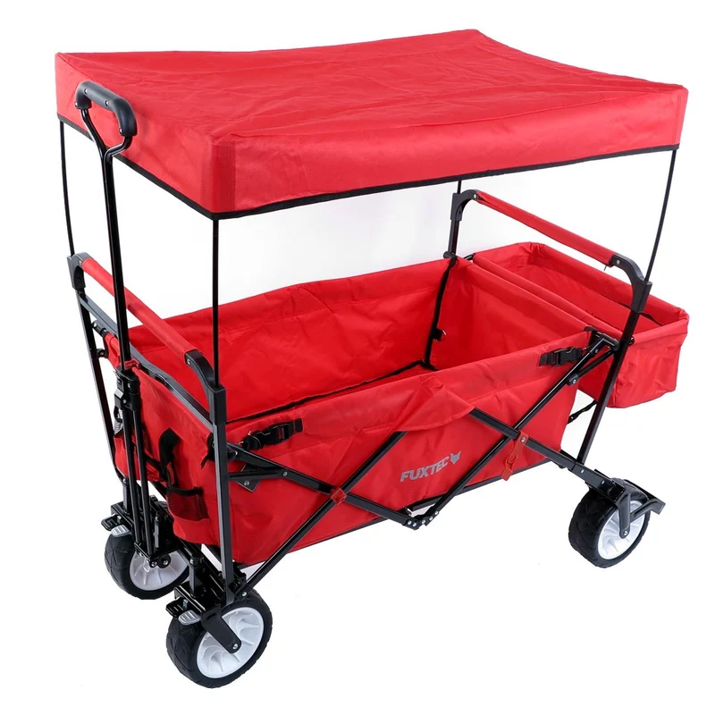 B-WARE FUXTEC Bollerwagen Rot mit Sonnendach JW-76CR