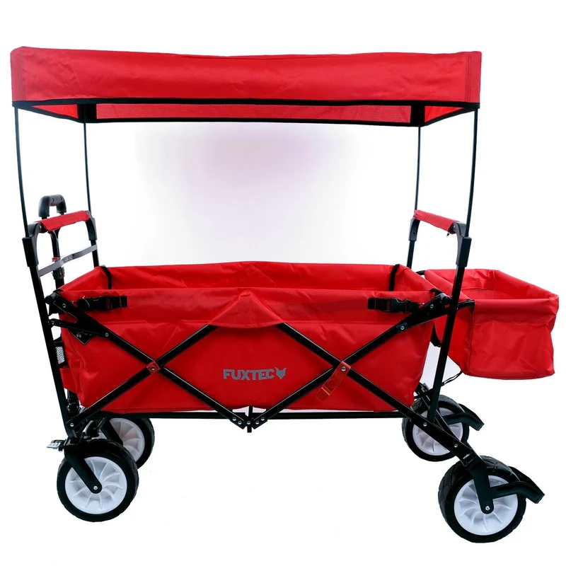 B-WARE FUXTEC Bollerwagen Rot mit Sonnendach JW-76CR