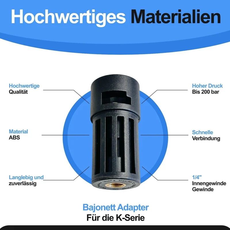 Bajonett Adapter B für Kärcher K Hobby auf Kärcher Quick Click Connect K2 bis K7