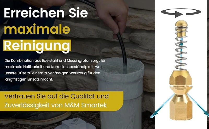 Rohrreinigungsschlauch für Kränzle M22 AG u.a. in ver. Längen & Düsen Kanalratte