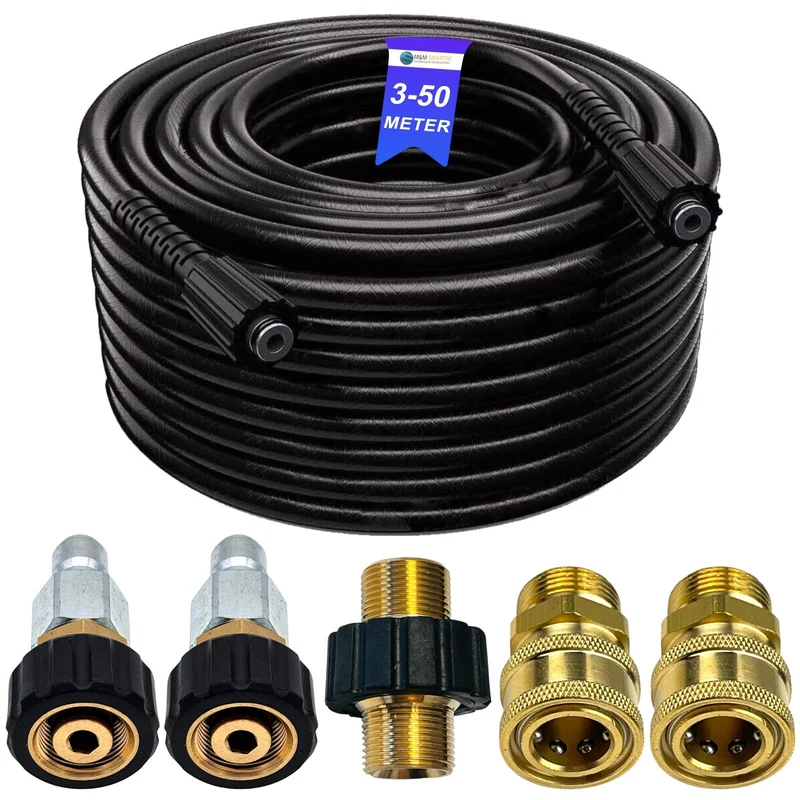 Hochdruckchlauch für HD Reiniger mit M22 IG 200 bar Schnellkupplung Adapter Set