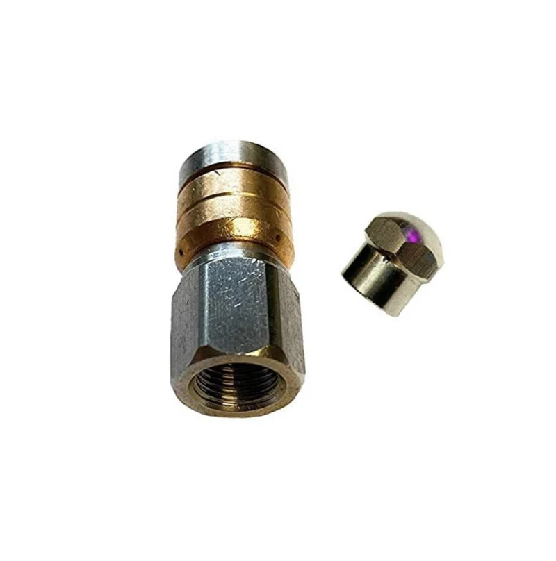 2er SET Rohrreinigungsdüse 1/8" starre & rotierende für Rohrreinigungsschlauch