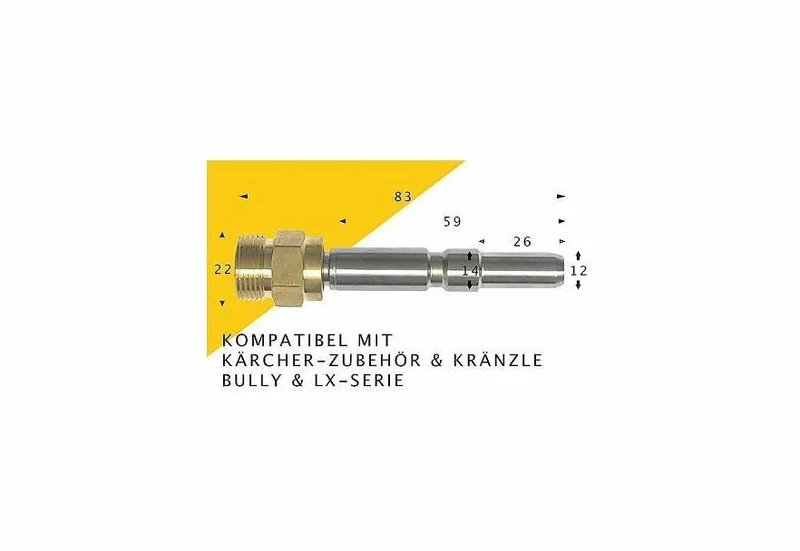 Adapter KEW : M22 x 1,5 AG Edelstahl VA für EW, WAP, Alto, Nilfisk, Kränzle