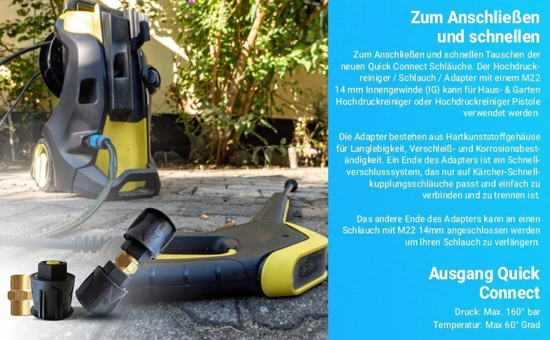 2x Schnellverschluss für Hochdruckreiniger & für Pistole Kärcher Quick Connect