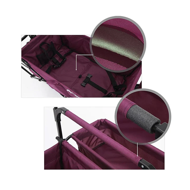 B-WARE FUXTEC Bollerwagen BRAUN mit Sonnendach JW-76CB