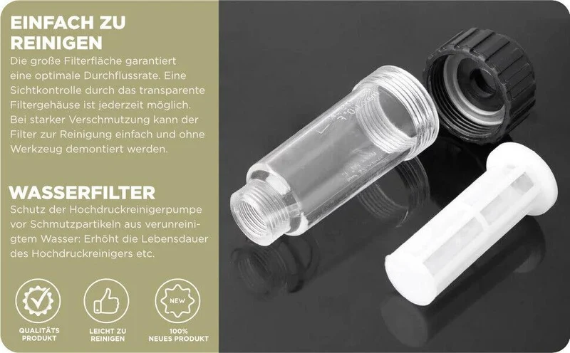 Wasserfilter für Hochdruckreiniger Gartenpumpe Wohnmobil ¾ inkl Schnelladapter