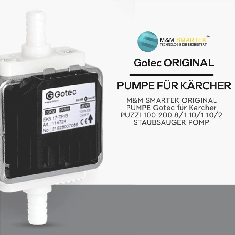 Original Pumpe Gotec für Kärcher Puzzi 100 200 8/1 10/1 10/2 Waschsauger Pomp