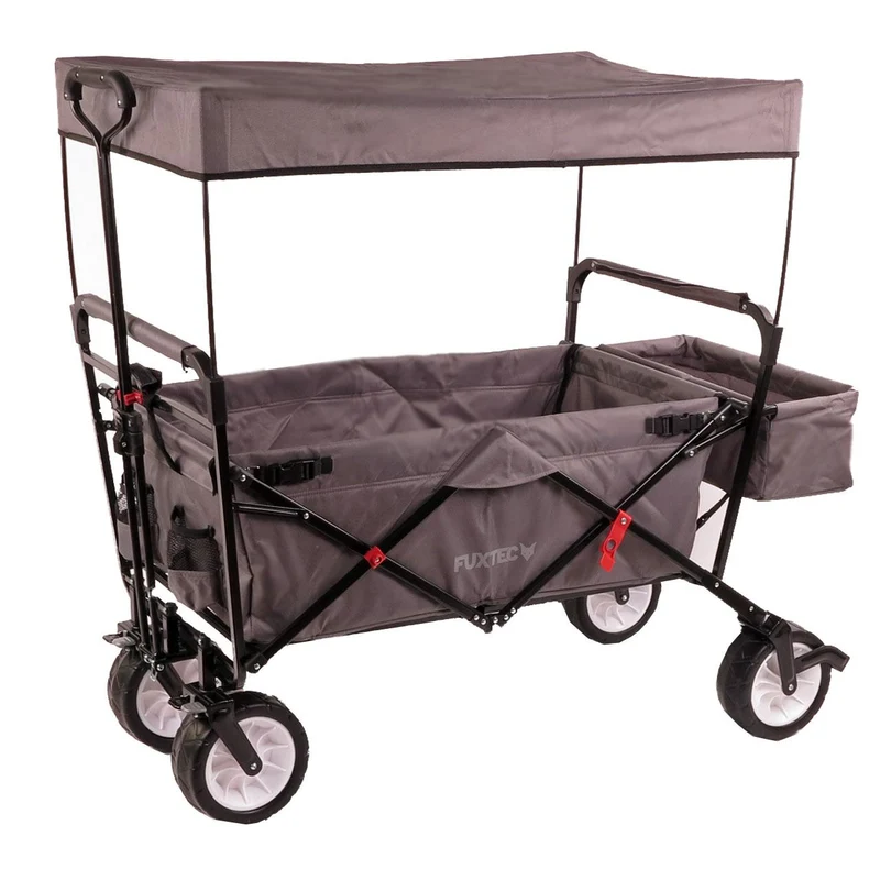 B-WARE FUXTEC Bollerwagen GRAU mit Sonnendach JW-76CG