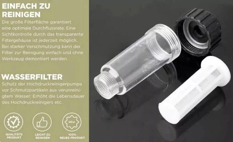 Wasserfilter Set 3/4 Zoll Gartenschlauch Wasserhahn Vorfilter Schnelladapter