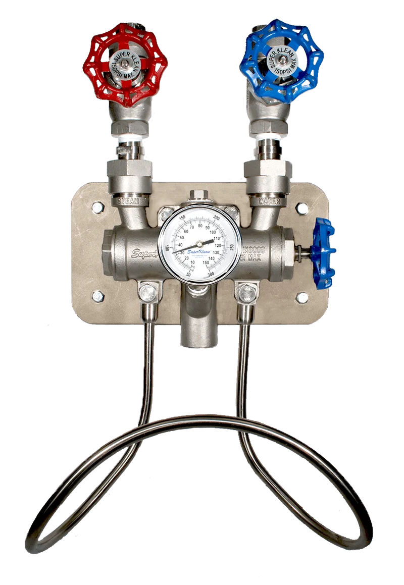 8000GM-S-T Stainless Steel Steam & Cold Water Hose Station