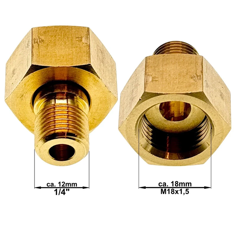 Adapter Gewinde M18 x1,5 IG auf 1/4" Zoll AG Hochdruck Verbinder Nippel Zubehör