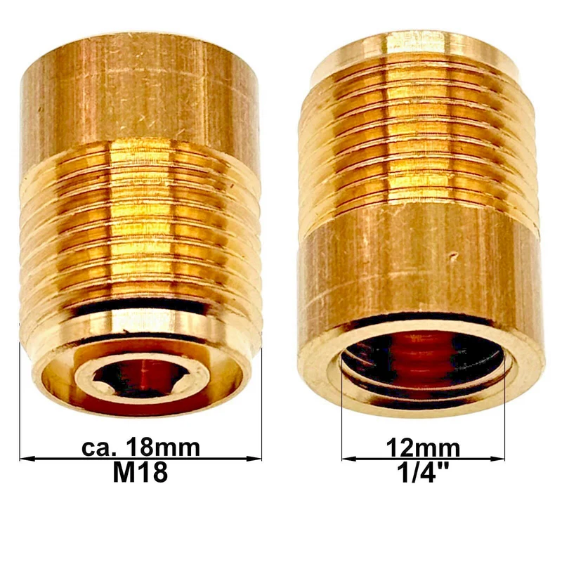 Adapter Gewinde M18 x1,5 AG auf 1/4" Zoll IG Hochdruck Verbinder Nippel Kupplung