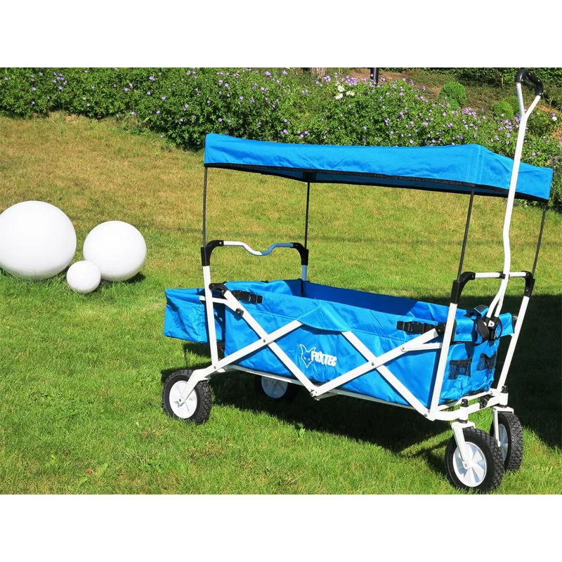 B-WARE FUXTEC Bollerwagen BLAU mit Sonnendach JW-76AB