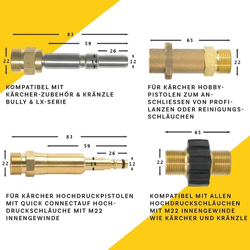 Rohrreinigungsschlauch 7-Teilig PROFESSIONAL für Kärcher Kränzle NILFISK ALTO