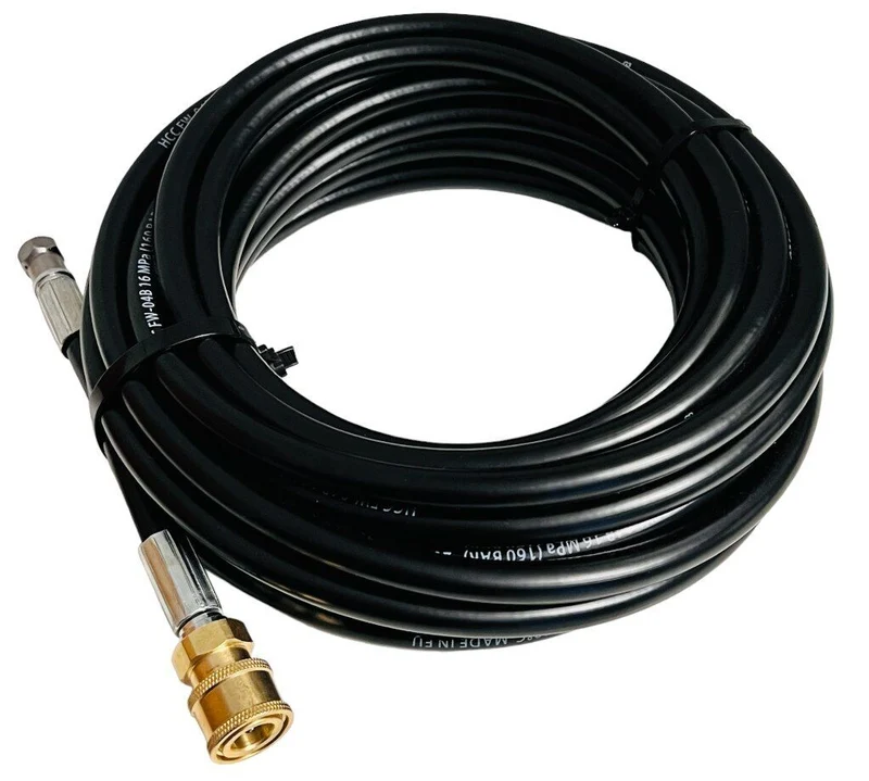 25m Rohrreinigungsschlauch 1/4" Schnellkupplung für Kärcher Kränzle etc. + Düsen