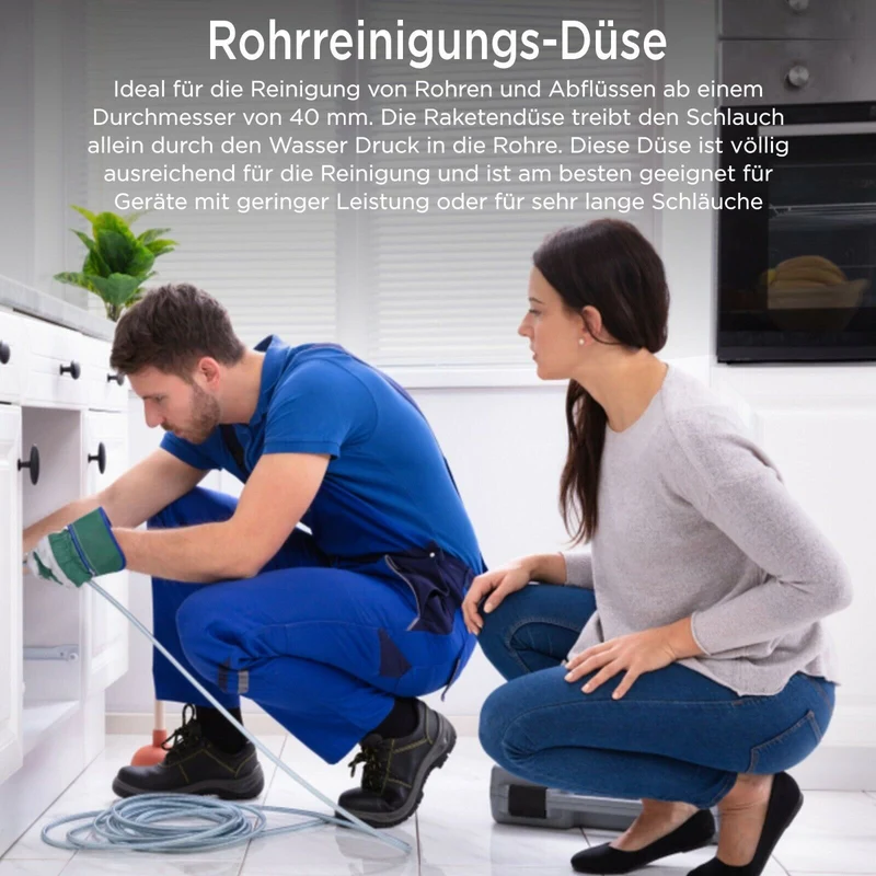 Rohrreinigungsdüse für Kränzle etc. SET 1/8" starr & rotierend Rohrrreinigung