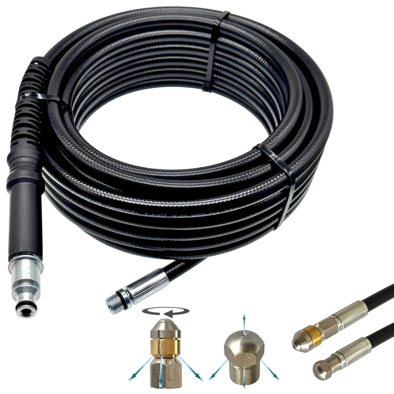 Rohrreinigungsschlauch für Bosch Aquatak AQT Serie mit 8mm SDS Quick + 2 Düsen