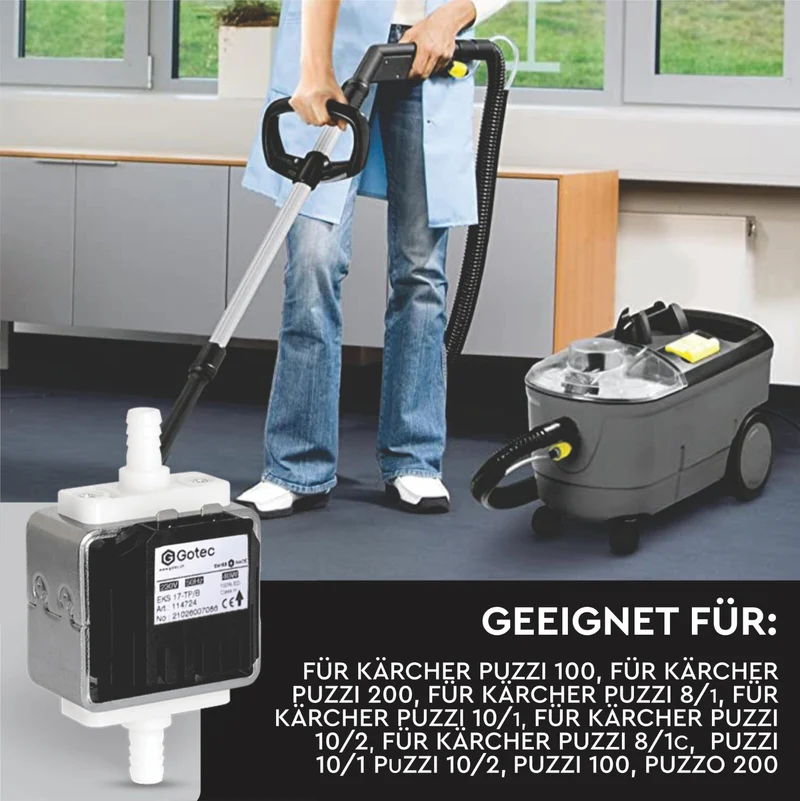 Gotec Wasserpumpe für Kärcher Puzzi 100 200 8/1 10/2 10/1 C ADV Hagerty V 114724
