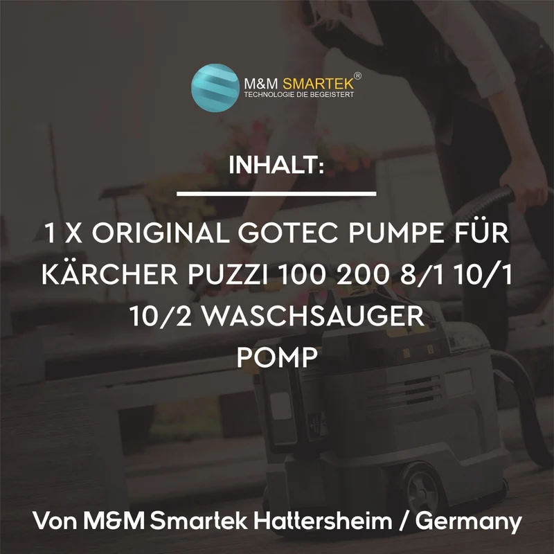 Gotec Wasserpumpe für Kärcher Puzzi 100 200 8/1 10/2 10/1 C ADV Hagerty V 114724