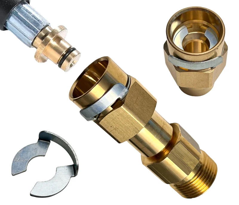 Schlauchadapter für Kärcher 10mm Stecknippel mit Clip Gegenstück 1/4" M22 AG/IG