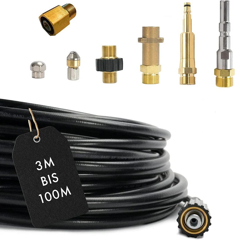Rohrreinigungsschlauch SET 8-teilig für Kärcher Kränzle NILFISK ALTO EASY!Lock
