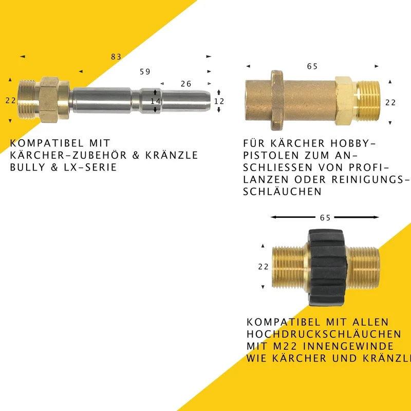 Rohrreinigungsschlauch SET für KÄRCHER KRÄNZLE NILFISK ALTO WAP HD HDS Hochdruck