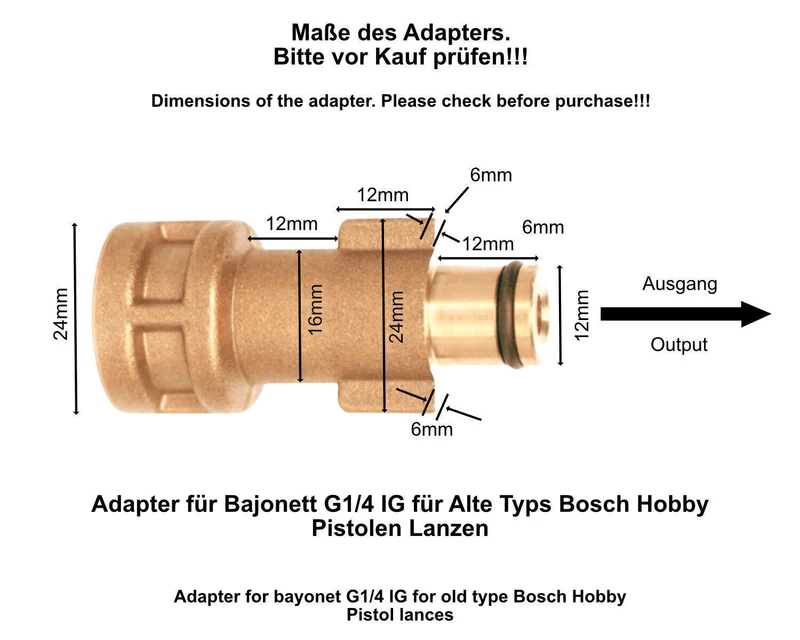 Hochdruckreiniger Adapter 1/4" Schnellkupplung Buchse Female Hochdruck Zubehör