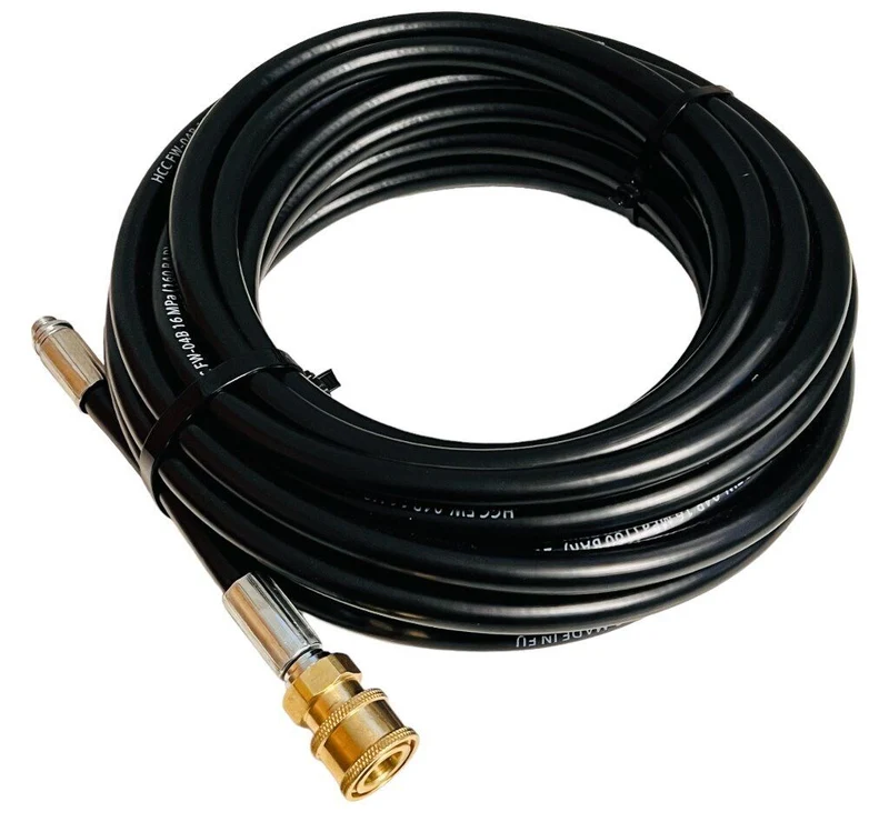 15m Rohrreinigungsschlauch 1/4" Schnellkupplung für Kärcher Kränzle etc. + Düsen